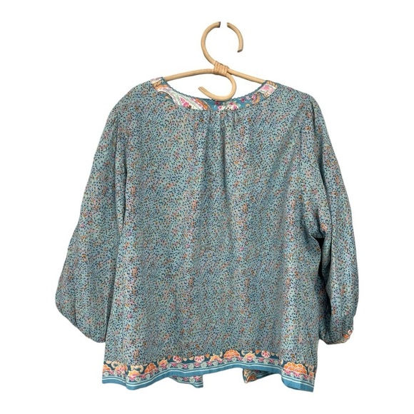 Democracy Plus Size Paisley Print 3/4 Sleeve Reversible Open-Front Jacket NEW - Picture 11 of 16